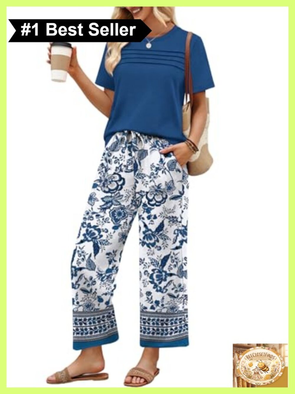 Women's Two Piece Set Wide Leg Cropped Pants Lounge Set Short Sleeve Top